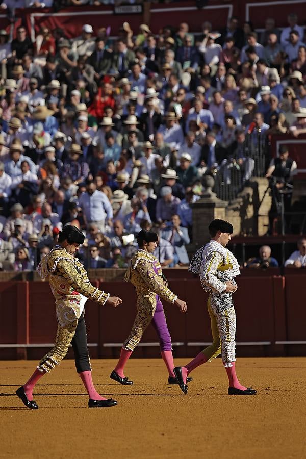 Aspecto de la plaza de toros de la Maestranza en la corrida de este martes