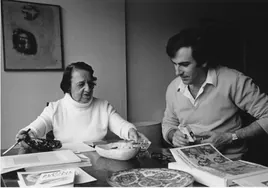 José-Miguel Ullán con María Zambrano, a quien entrevista