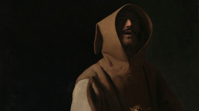 'San Francisco meditando', de Zurbarán. Detalle