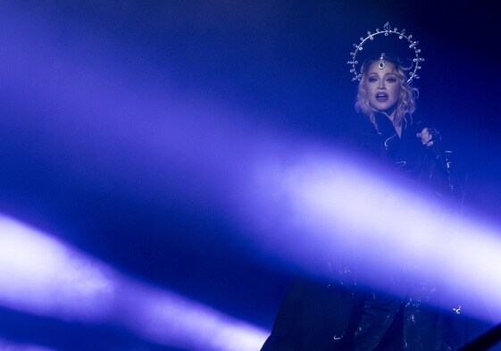 Madonna durante su actuación en Copacabana