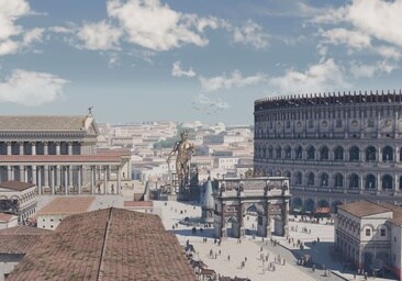 Así sería la plaza del Anfiteatro Nuevo en época de Constantino