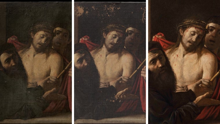 El 'Ecce Homo' de Caravaggio antes, durante y después de su restauración