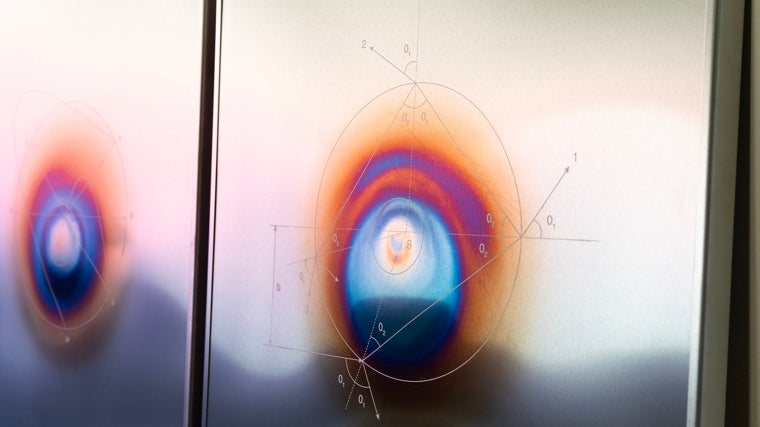 Detalle de 'Rainbow Drawing: Figure 5.4 The geometry of a ray of light within a raindrop'