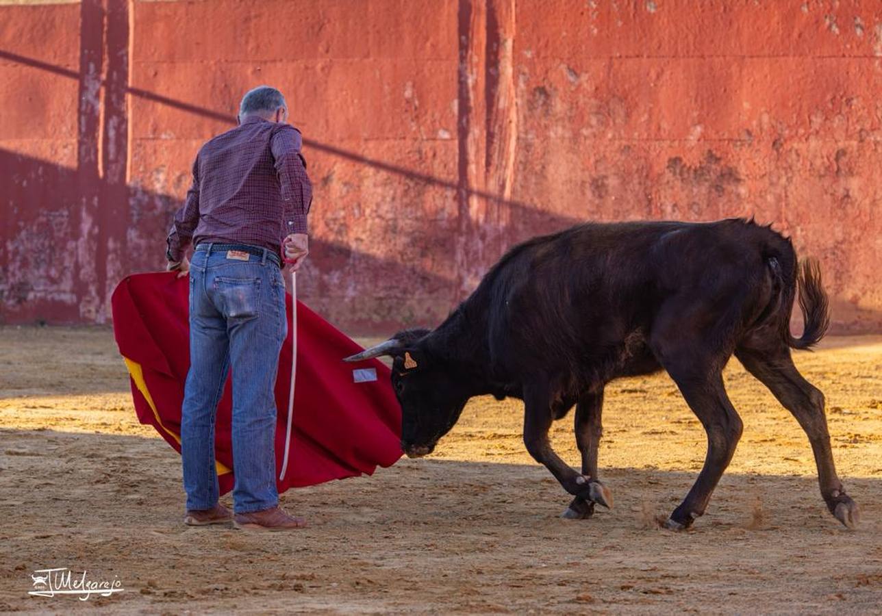 Instantáneas del último tentadero en el que participó Pepe Luis Vázquez