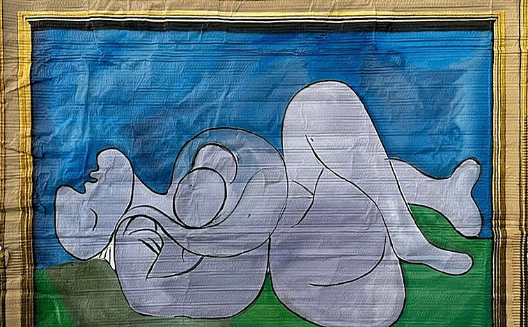 Imagen principal - De arriba abajo, obra de Julio Anaya en ADN; díptico de Sito Mújica en Pigment Gallery; y uno de los retratos de Esther Boix en Marc Domènech