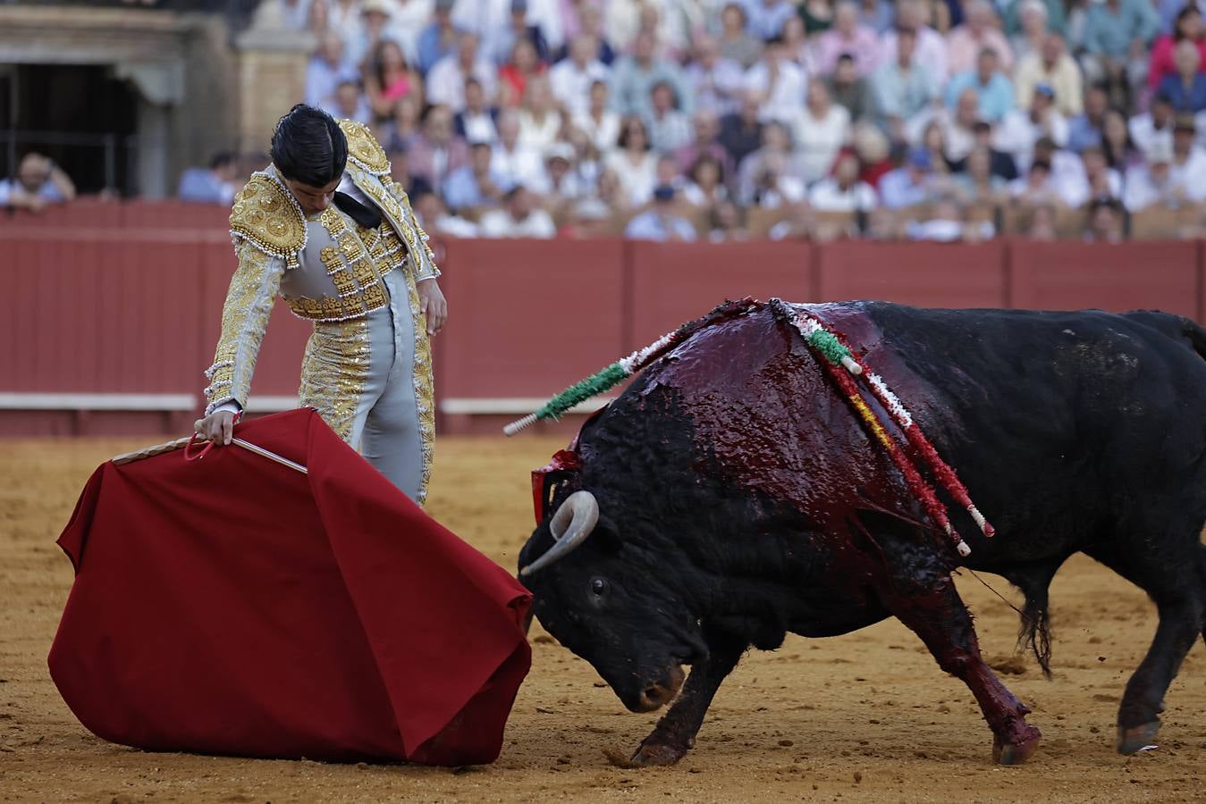 Pablo Aguado, en la tercera corrida de la Feria de San Miguel de Sevilla 2024