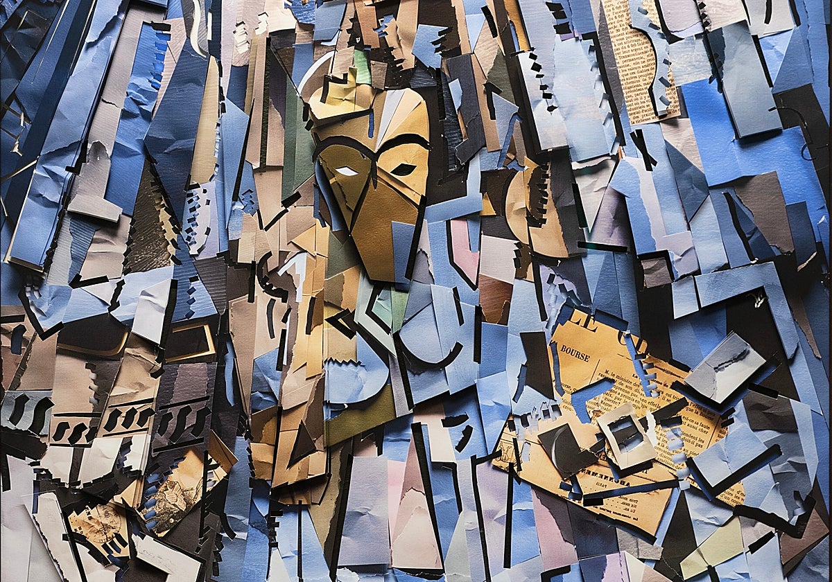 Fragmento de 'Cubist Selfportrait after Dalí', de Vik Muniz