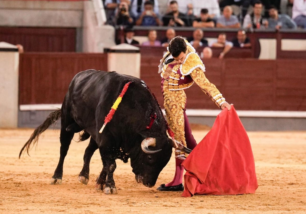 Tomás Rufo, en un espléndido muletazo al Fardero sexto