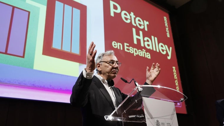 Peter Halley, el pasado viernes, durante la presentación de su exposición en el Museo Thyssen