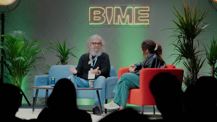 Drakoulias, durante una charla en el BIME