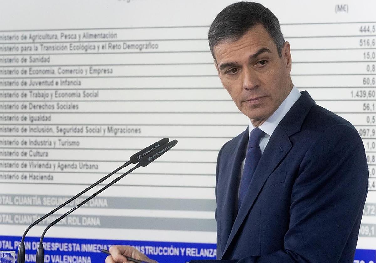 Pedro Sánchez, en la rueda de prensa