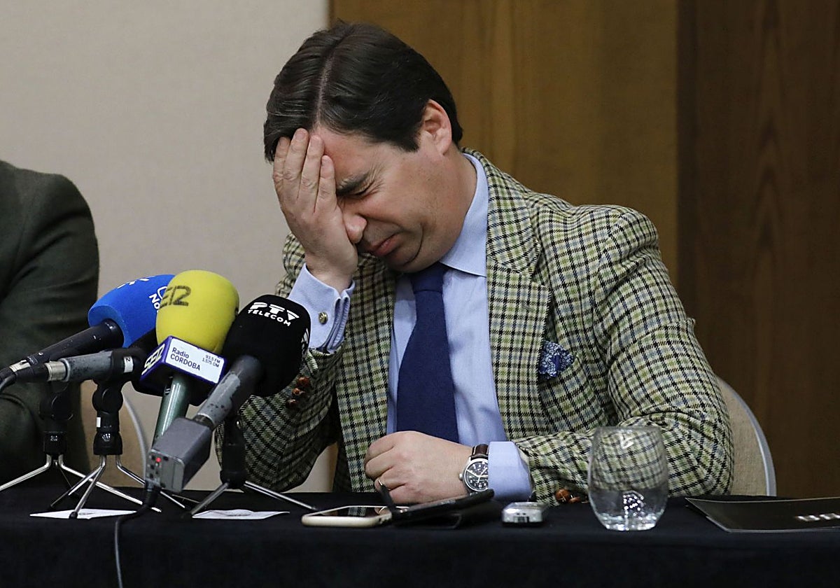 El empresario sevillano José María Garzón, en una rueda de prensa en Córdoba