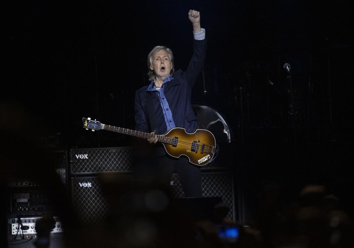 Paul McCartney durante el primero de sus dos conciertos en el Wizink Center de Madrid este año