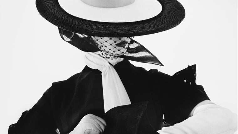 Detalle de 'Black and White Fashion with Handbag (Jean Patchett), New York', obra de 195 de Irving Penn