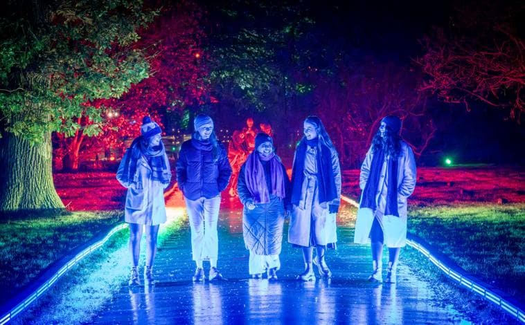 Main image - Tourists at the Royal Botanic Gardens, Kew and the world's largest living Christmas tree 