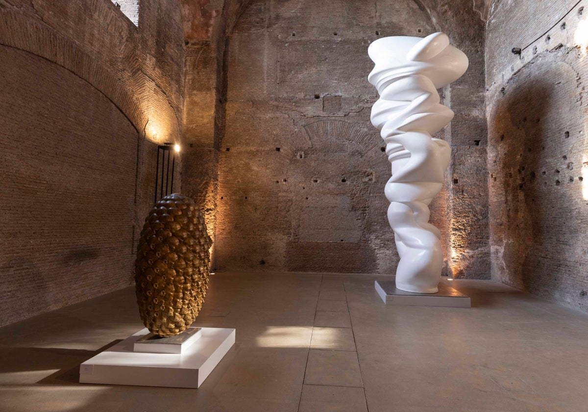 Detalle del montaje de la muestra romana de Tony Cragg