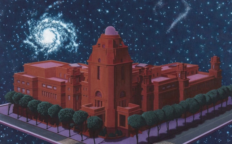Imagen principal - De arriba abajo, 'En un lugar del cosmos' (2022); 'Experimento nocturno' (2024); y 'Sillón para T. S. Bonivell' (2024)