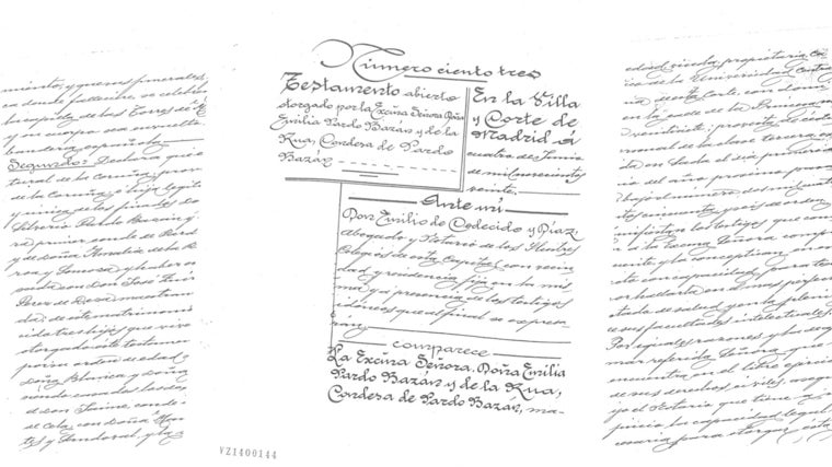 Tres páginas del testamento