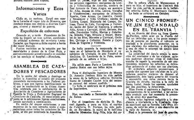 Imagen - El escándalo del beso robado de 1924: «Ha de tener severo castigo»