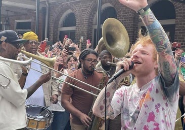 Ed Sheeran, en su pasacalles sorpresa por Nueva Orleans