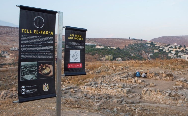 Imagen principal - Recuperación y musealización de una casa del siglo VIII-IX a.C. en Tell el-Far'a. Restos de una casa de la Edad del Hierro (s. X a.C.). Equipo internacional de Tell el-Far'a, campaña 2019.