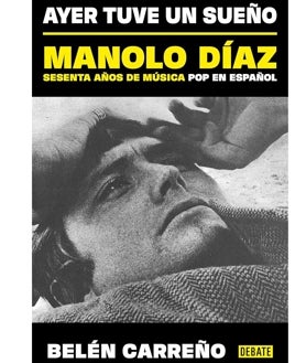 Imagen secundaria 2 - Arriba, Manolo Díaz y Miguel Bosé. Abajo, portada del libro y foto de la rueda de prensa de su presentación, con Manolo acompañado de Víctor Manuel y Belén Carreño