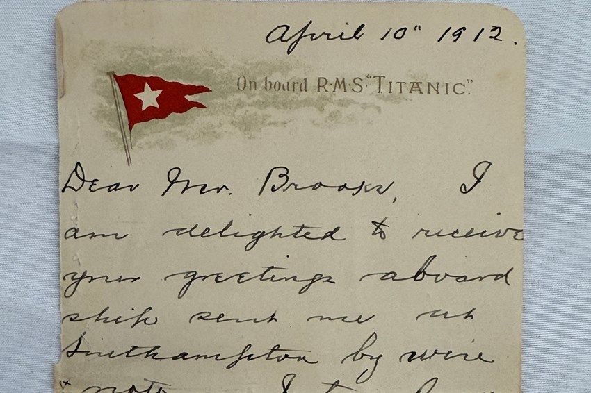 La carta está fechada el 10 de abril de 1912