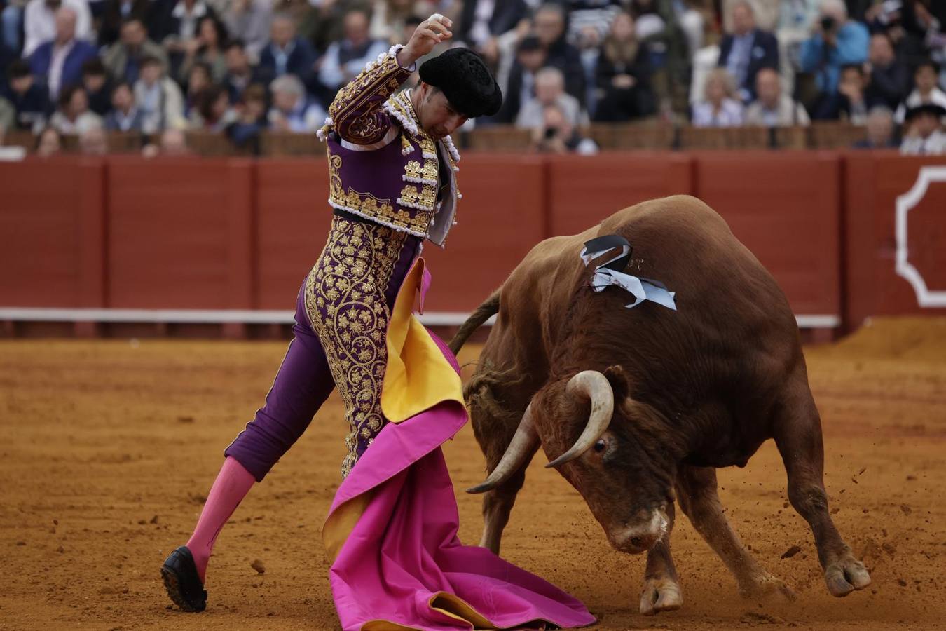El Fandi, con los toros de Alcurrucén que le tocaron en suerte