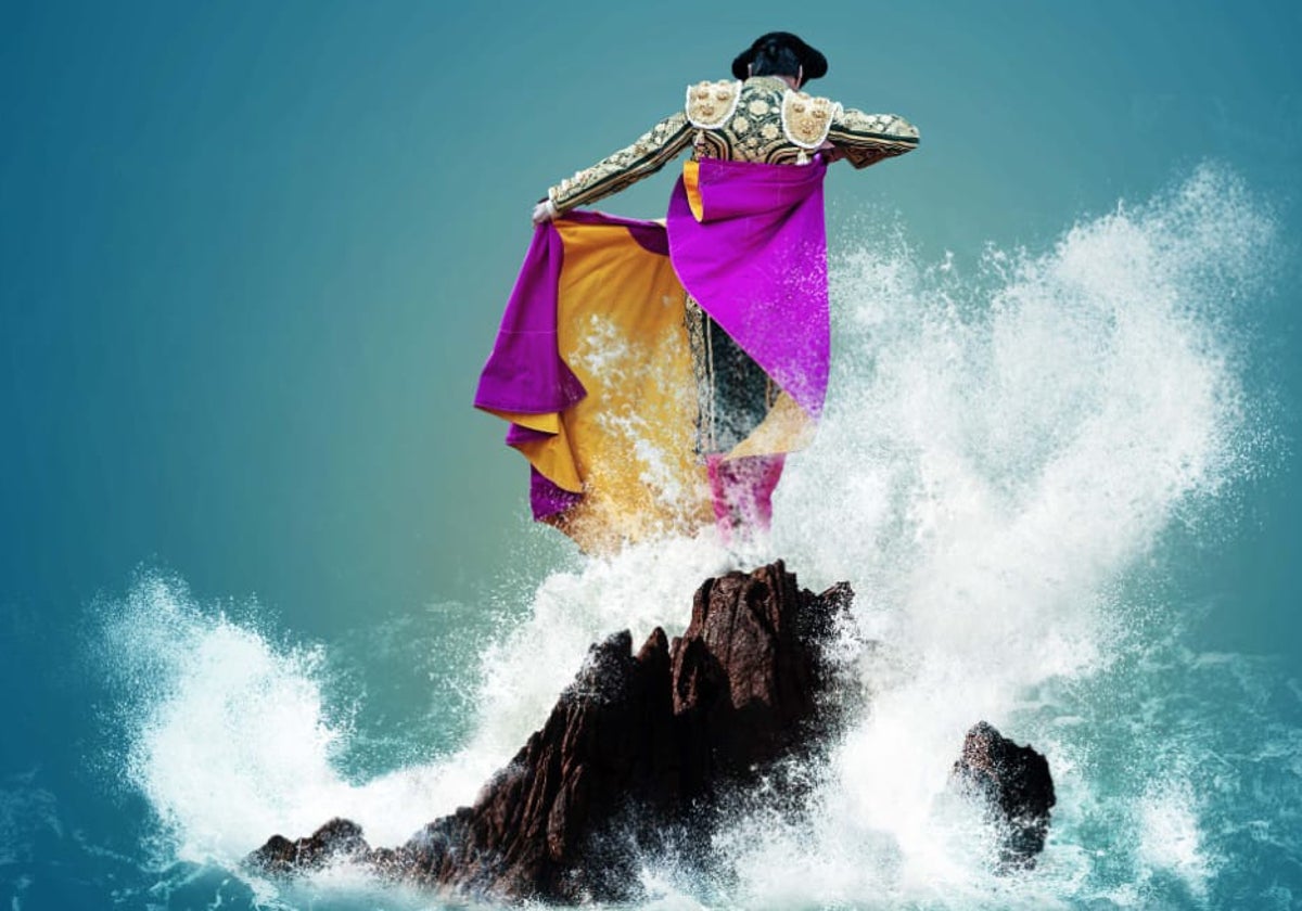 El torero, la roca, el mar y las olas, en el cartel anunciador de la feria