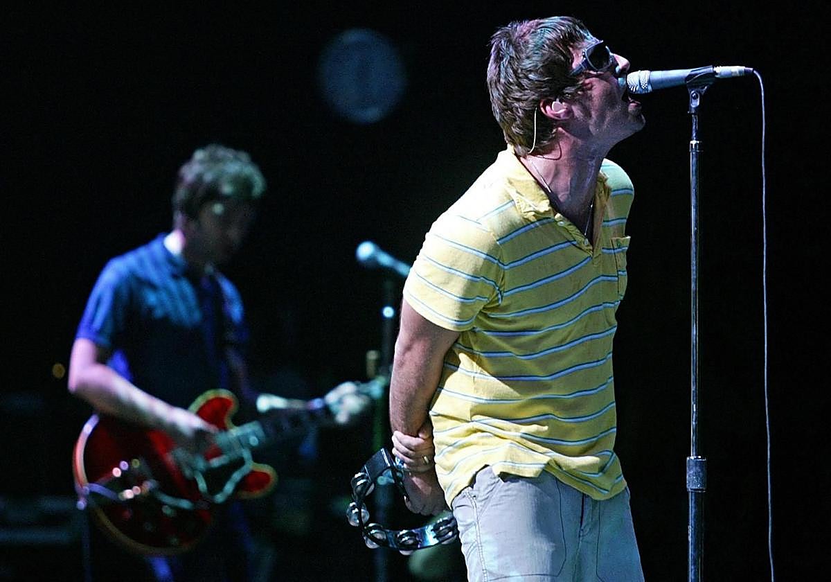 Los Gallagher durante su actuación en el FIB de 2005