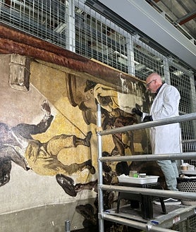 Imagen secundaria 2 - Trabajos de conservación y restauración en 'Las bodas de Camacho' de Sert 