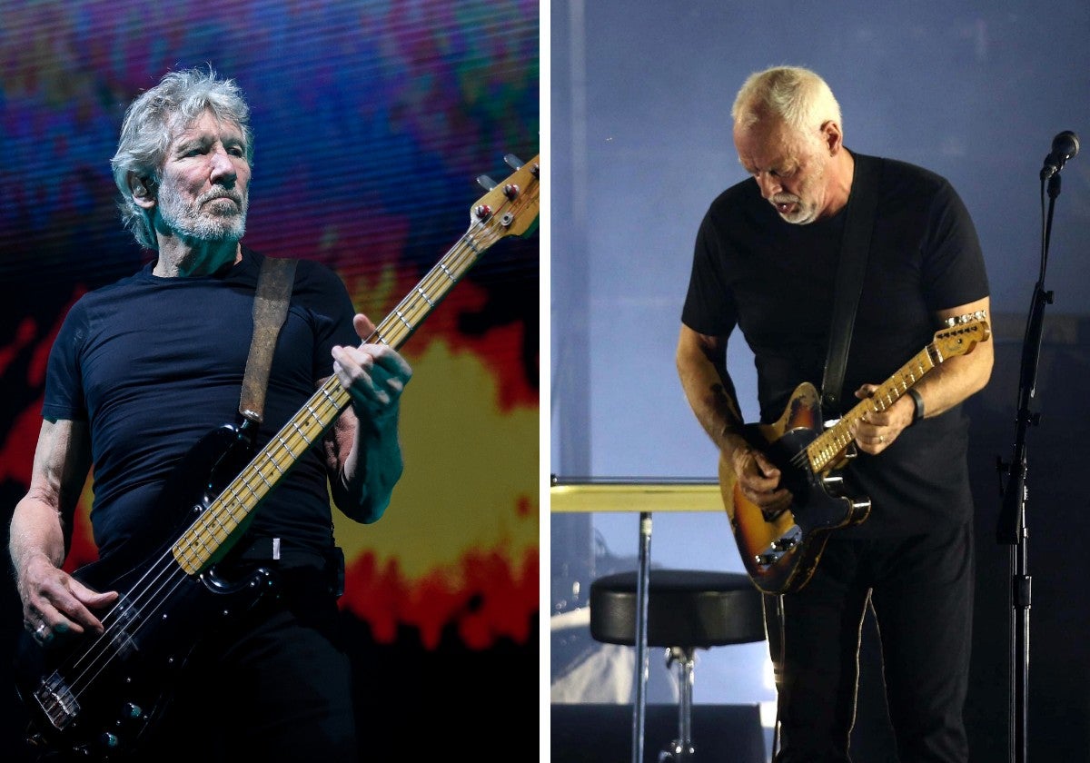 Roger Waters a la izquierda, David Gilmour en la derecha