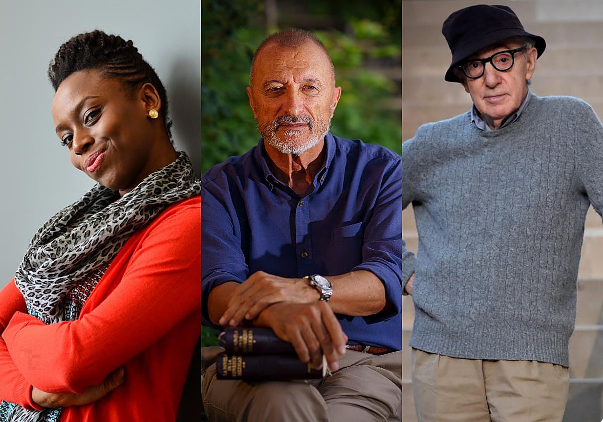 Chimamanda Ngozi Adichie, Arturo Pérez-Reverte y Woody Allen