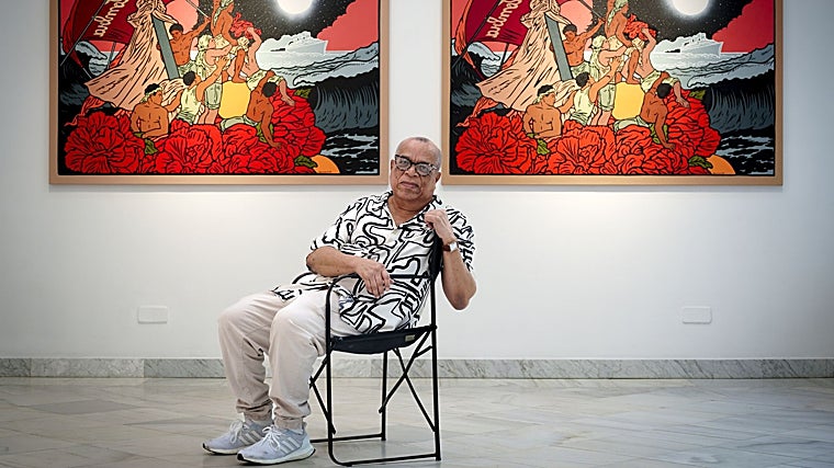 Barrios, fotografiado en la galería Fernando Pradilla