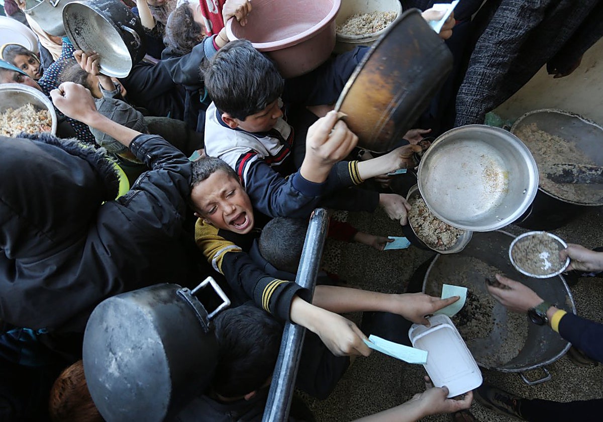 Colas del hambre en Gaza, febrero de 2024