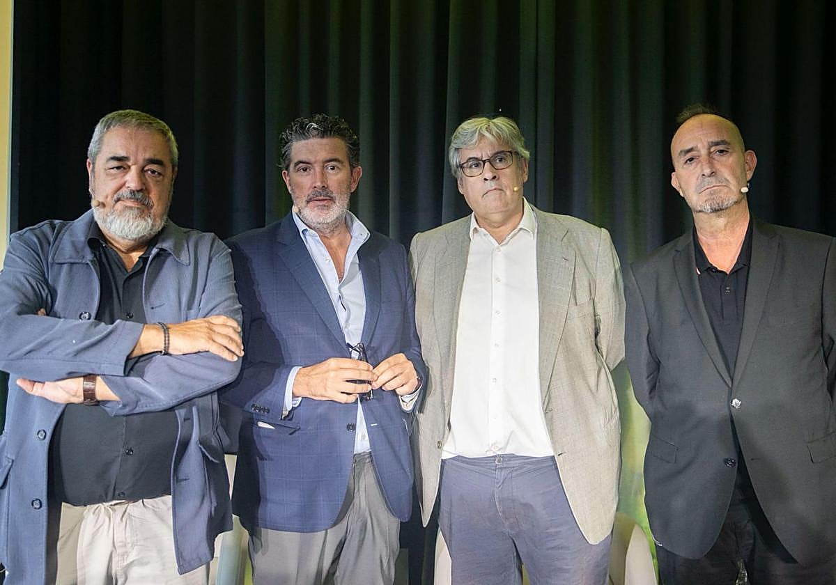 Carlos Aganzo, Julián Quirós, Juan Manuel de Prada y Ramón Palomar