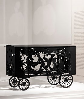 Imagen secundaria 2 - En las imágenes, de arriba abajo, obra de Eugenio Ampudia de 'Habitar las sombras' y dos de las obras de Kara Walker