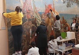 El ataque de Futuro Vegetal causó daños de largo alcance en el cuadro de Colón del Museo Naval