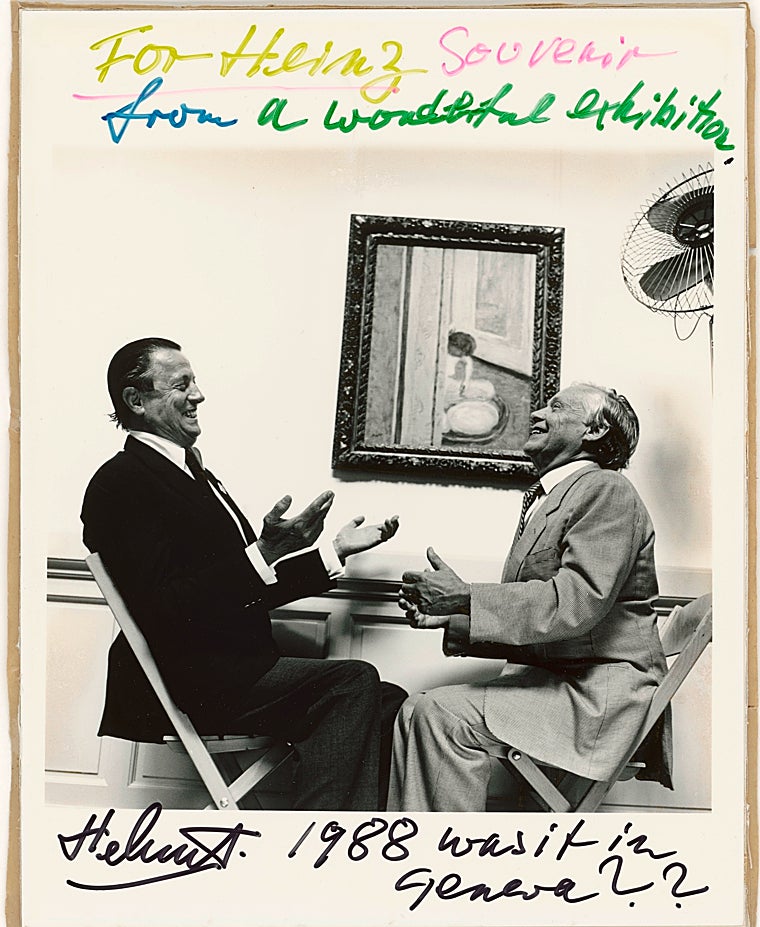 Helmut Newton. Heinz Berggruen ve Hans Heinrich Thyssen-Bornemisza, 1988