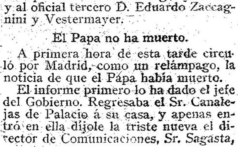 Imagen principal - Recortes de ABC y monseñor Vico (izda) en 1912