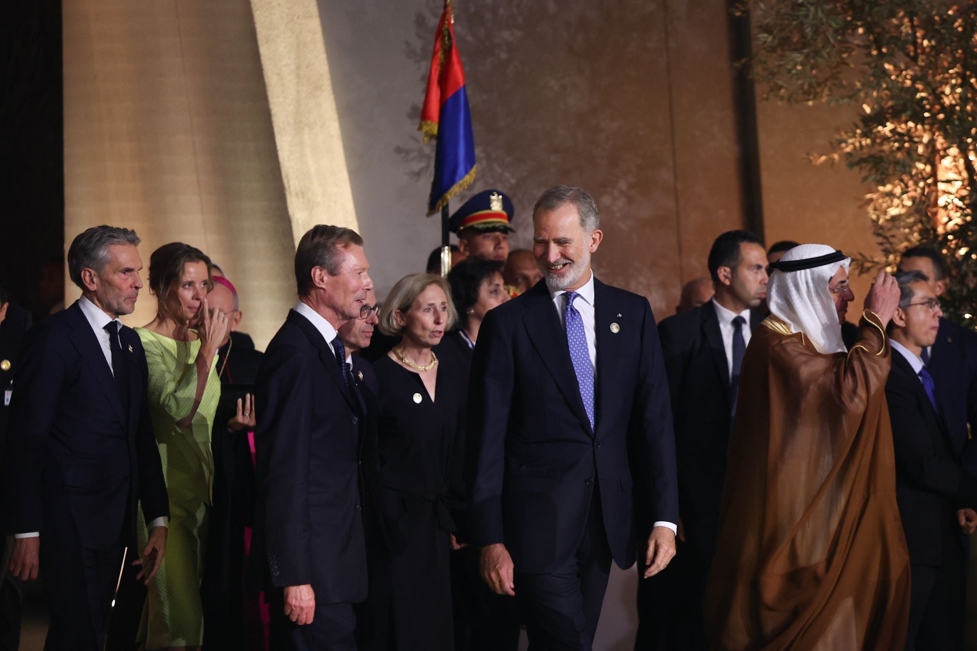 El Rey a su llegada a la inauguración del Gran Museo Egipcio