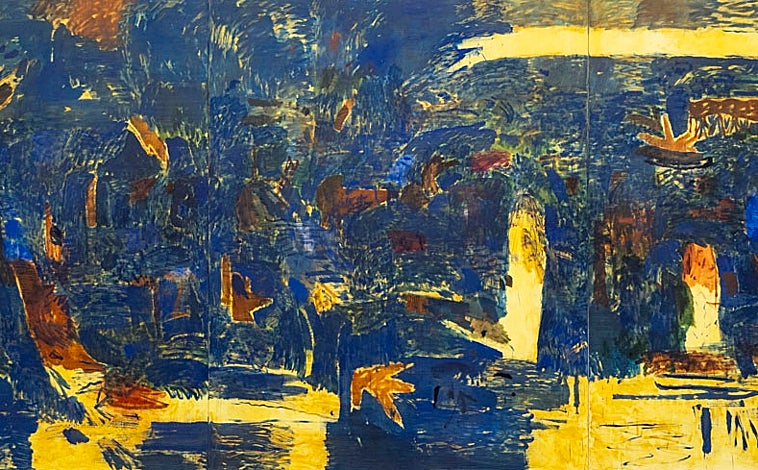 Imagen principal - En las imágenes, de arribaabajo, obra de Miguel Marina; y polípticos de Xisco Mensua