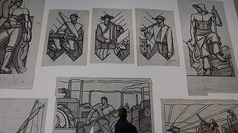 Cartones de las vidrieras art-déco