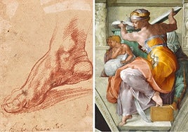 Hallan un boceto desconocido de Miguel Ángel para la Capilla Sixtina
