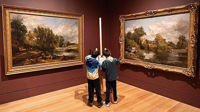 Dos obras de Constable, presentes en la exposición: 'Stratford Mill' y 'The White Horse'