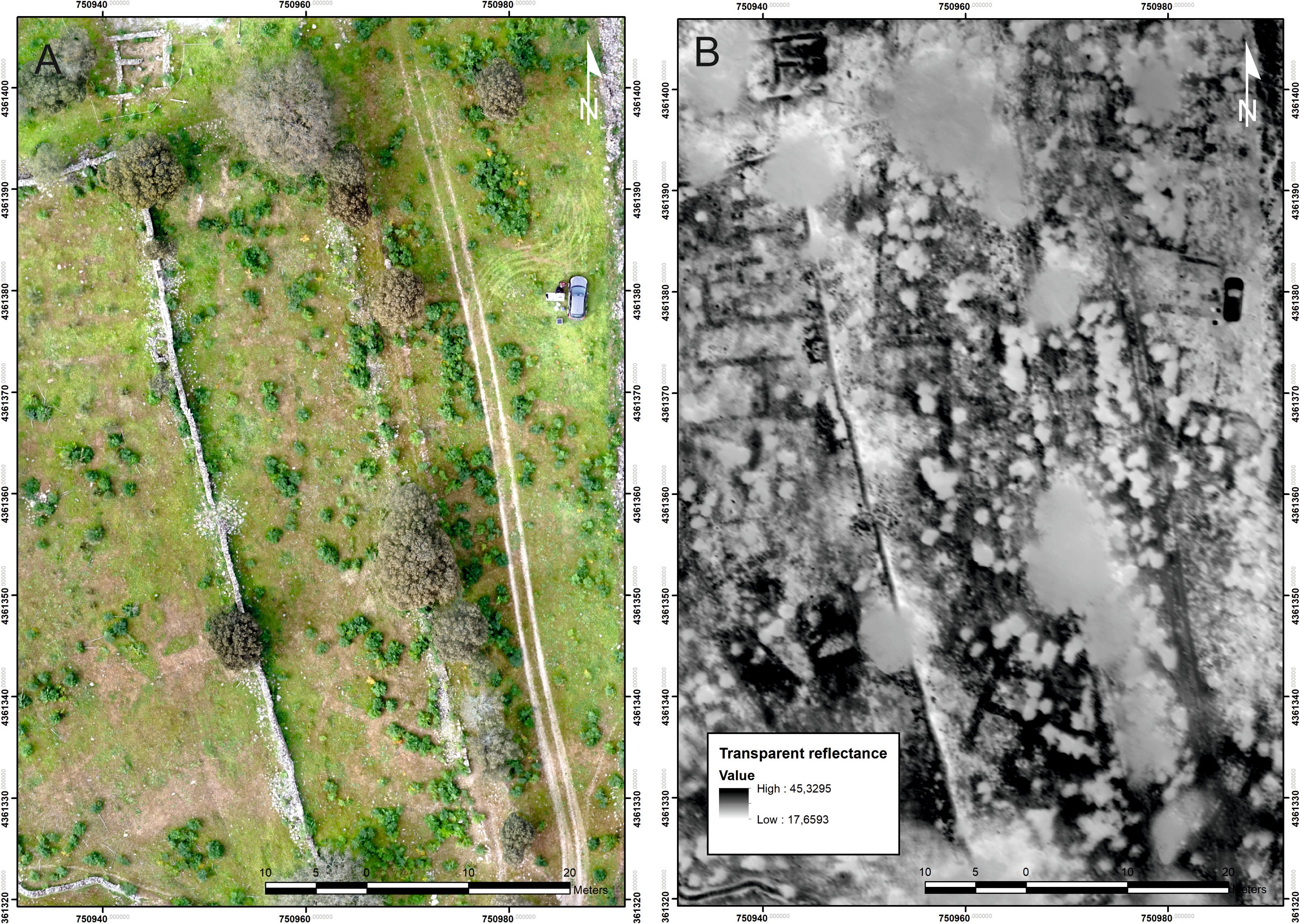 Visão de um corpo de água usando radiação infravermelha
