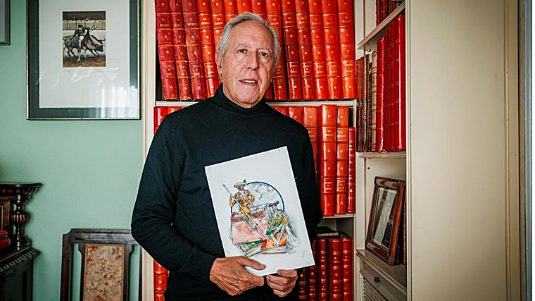 Kitabın yazarı, elindeki kapak resmiyle ressam Vicente Arnás'ın eseri