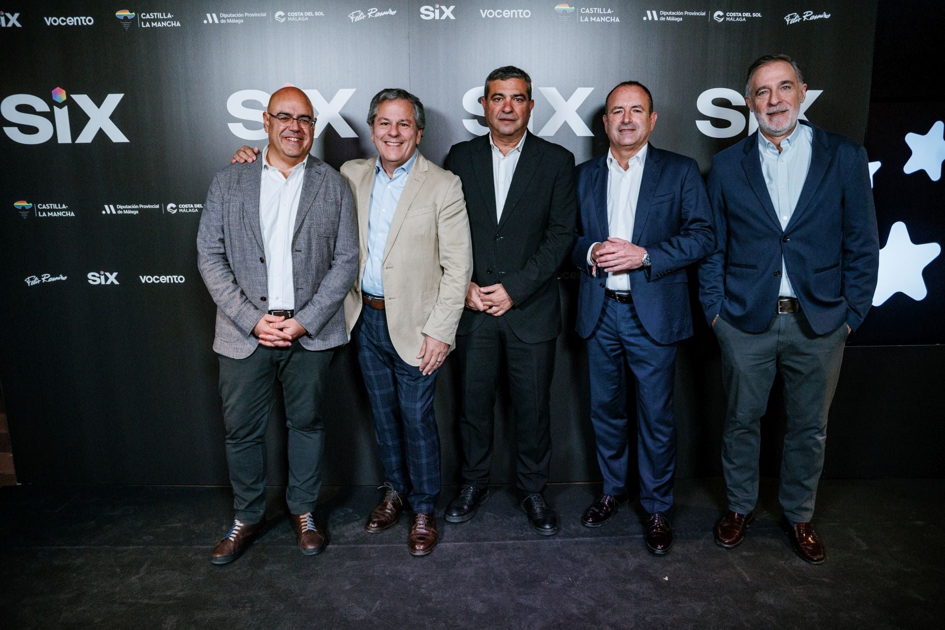 Juan Cano, periodista de Diario SUR; Juan Manuel Ramos; Javier Recio, subdirector de Diario SUR; Manolo Castillo, director de Diario SUR; y Jorge Muñoz.