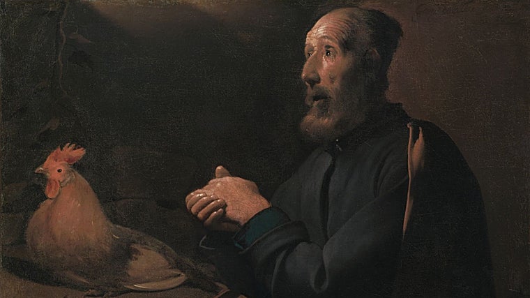 'Las lágrimas de San Pedro', de Georges de La Tour. Detalle