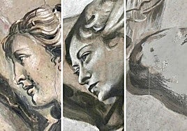 El rostro de un ángel en un fresco de Roma y su parecido con Meloni: así era el dibujo antes y después de la restauración